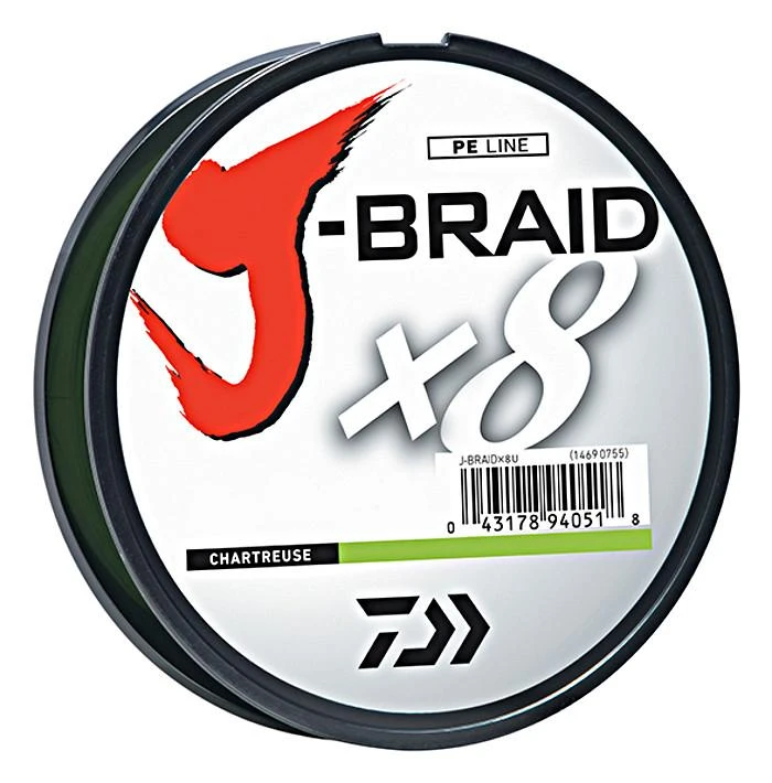 Daiwa J-Braid X8 Braided Line 165 Yards Chartreuse 3 Daiwa J-Braid X8 Braided Line 165 Yards Chartreuse