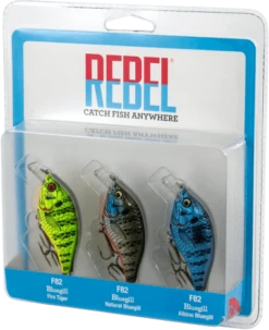 Rebel Bluegill Squarebill Crankbait 3-Piece Variety Pack