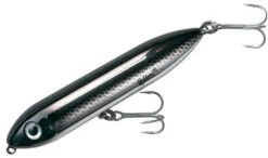 Heddon Super Spook Jr. 3 1/2 Inch Topwater Walker -Famous Fishing Store black 2Bshiner